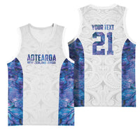 Custom New Zealand Aotearoa Basketball Jersey Purple Maori Paua Shell Indigenous - Polynesian Pride