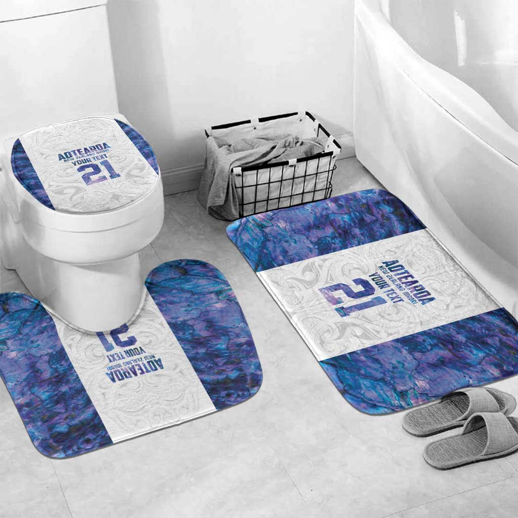 Custom New Zealand Aotearoa Bathroom Set Purple Maori Paua Shell Indigenous - Polynesian Pride