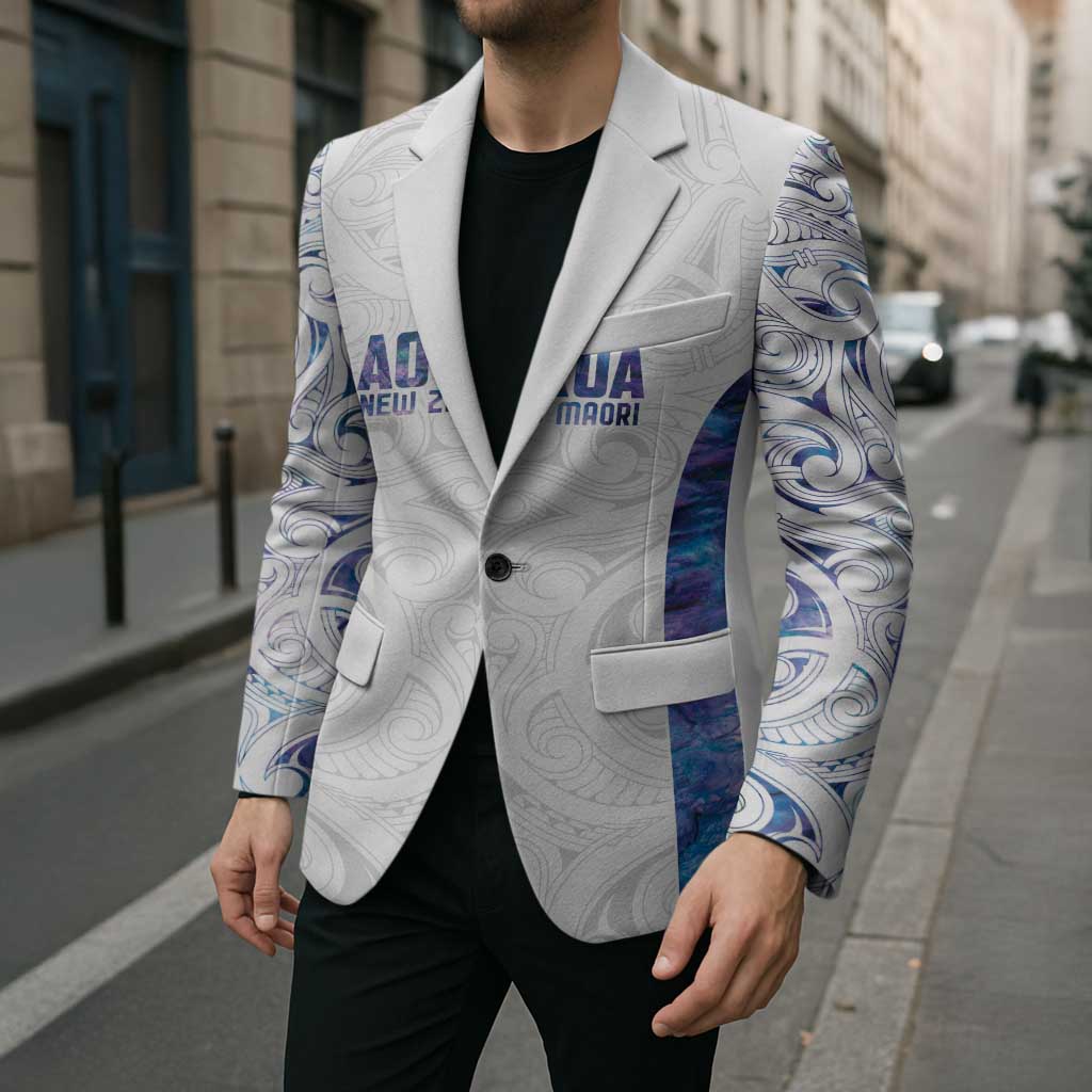 Custom New Zealand Aotearoa Blazer Purple Maori Paua Shell Indigenous - Polynesian Pride