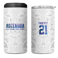 Custom New Zealand Aotearoa 4 in 1 Can Cooler Tumbler Purple Maori Paua Shell Indigenous - Polynesian Pride