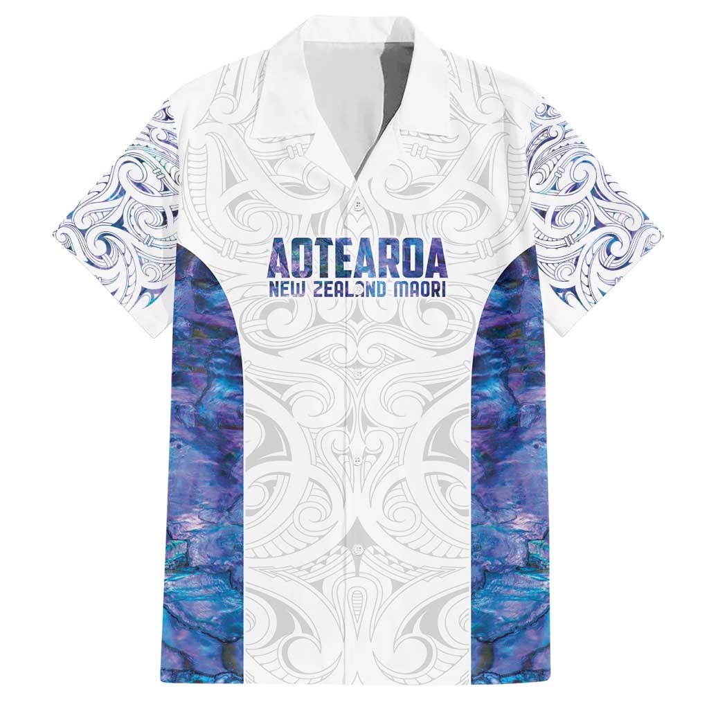 Custom New Zealand Aotearoa Family Matching Short Sleeve Bodycon Dress and Hawaiian Shirt Purple Maori Paua Shell Indigenous LT9 Dad's Shirt - Short Sleeve Purple - Polynesian Pride