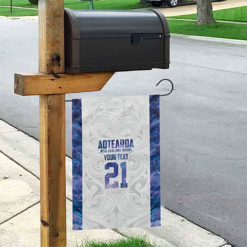 Custom New Zealand Aotearoa Garden Flag Purple Maori Paua Shell Indigenous - Polynesian Pride