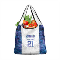 Custom New Zealand Aotearoa Grocery Bag Purple Maori Paua Shell Indigenous - Polynesian Pride