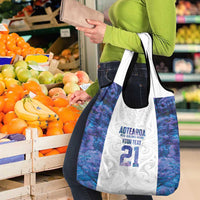 Custom New Zealand Aotearoa Grocery Bag Purple Maori Paua Shell Indigenous - Polynesian Pride