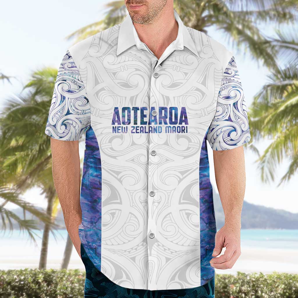 Custom New Zealand Aotearoa Hawaiian Shirt Purple Maori Paua Shell Indigenous - Polynesian Pride
