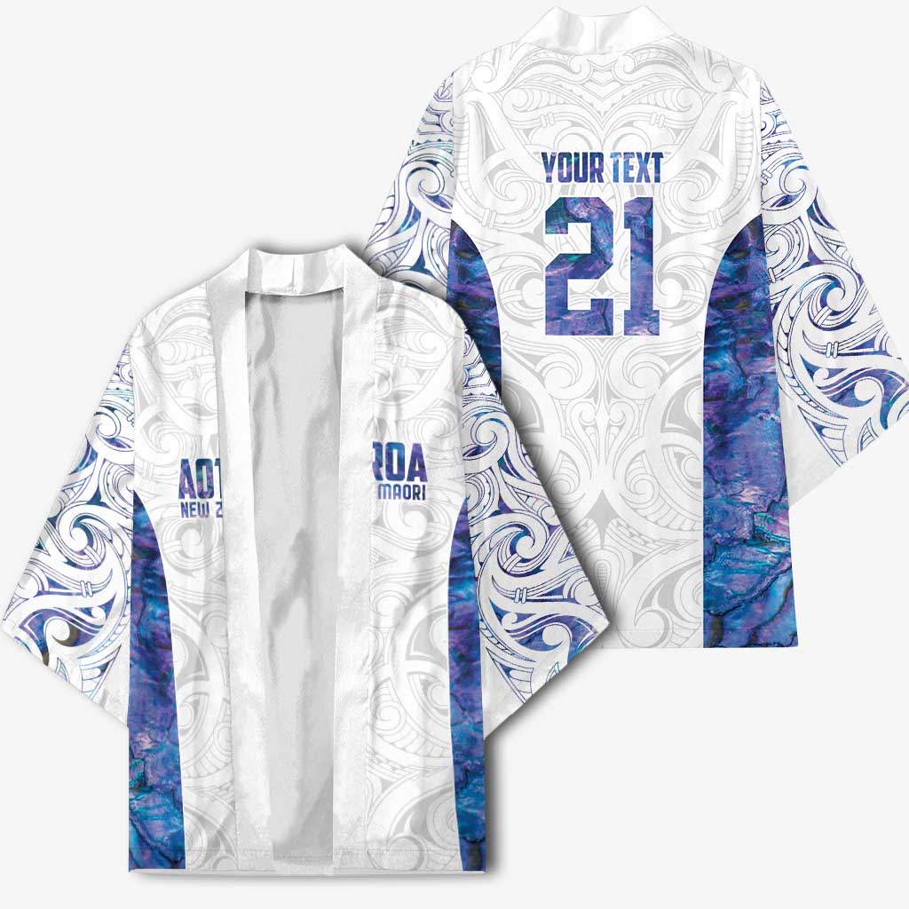 Custom New Zealand Aotearoa Kimono Purple Maori Paua Shell Indigenous - Polynesian Pride