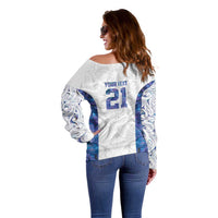 Custom New Zealand Aotearoa Off Shoulder Sweater Purple Maori Paua Shell Indigenous - Polynesian Pride