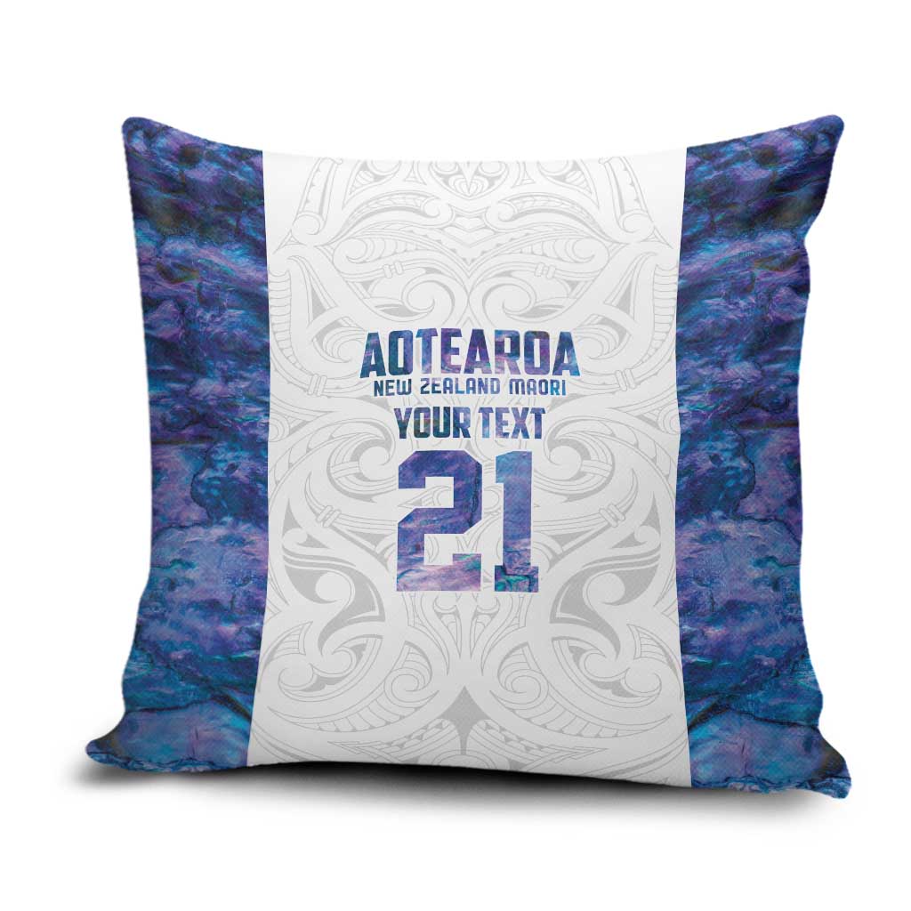 Custom New Zealand Aotearoa Pillow Cover Purple Maori Paua Shell Indigenous - Polynesian Pride