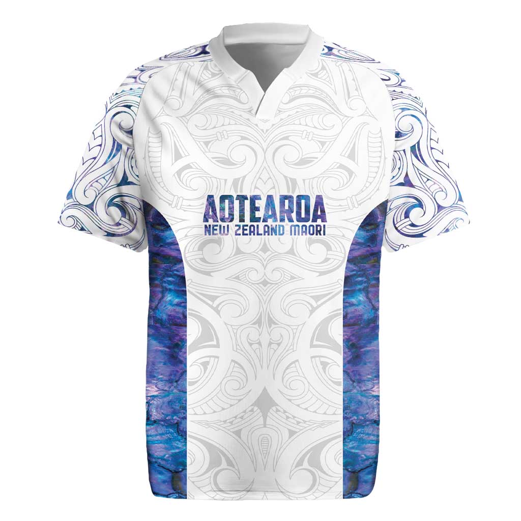 Custom New Zealand Aotearoa Rugby Jersey Purple Maori Paua Shell Indigenous - Polynesian Pride