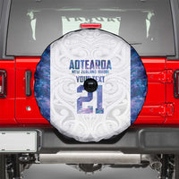 Custom New Zealand Aotearoa Spare Tire Cover Purple Maori Paua Shell Indigenous - Polynesian Pride