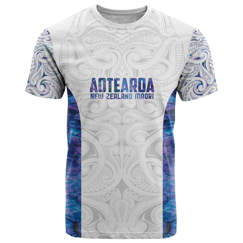 Custom New Zealand Aotearoa T Shirt Purple Maori Paua Shell Indigenous - Polynesian Pride