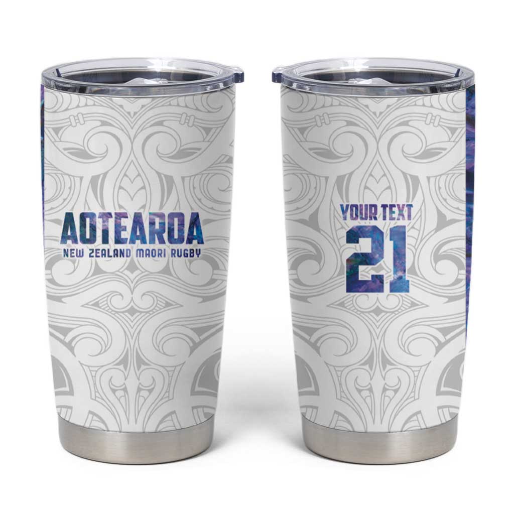 Custom New Zealand Aotearoa Tumbler Cup Purple Maori Paua Shell Indigenous - Polynesian Pride