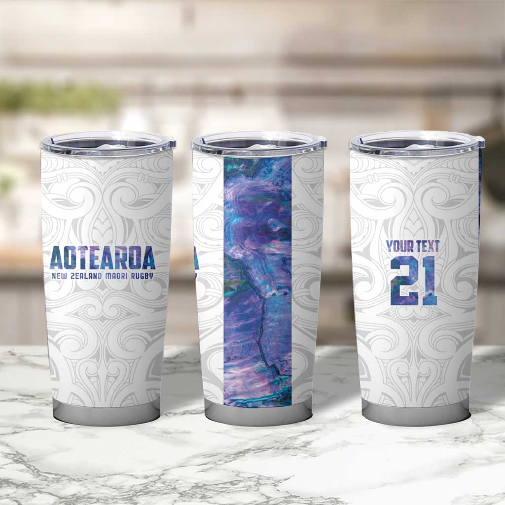 Custom New Zealand Aotearoa Tumbler Cup Purple Maori Paua Shell Indigenous - Polynesian Pride