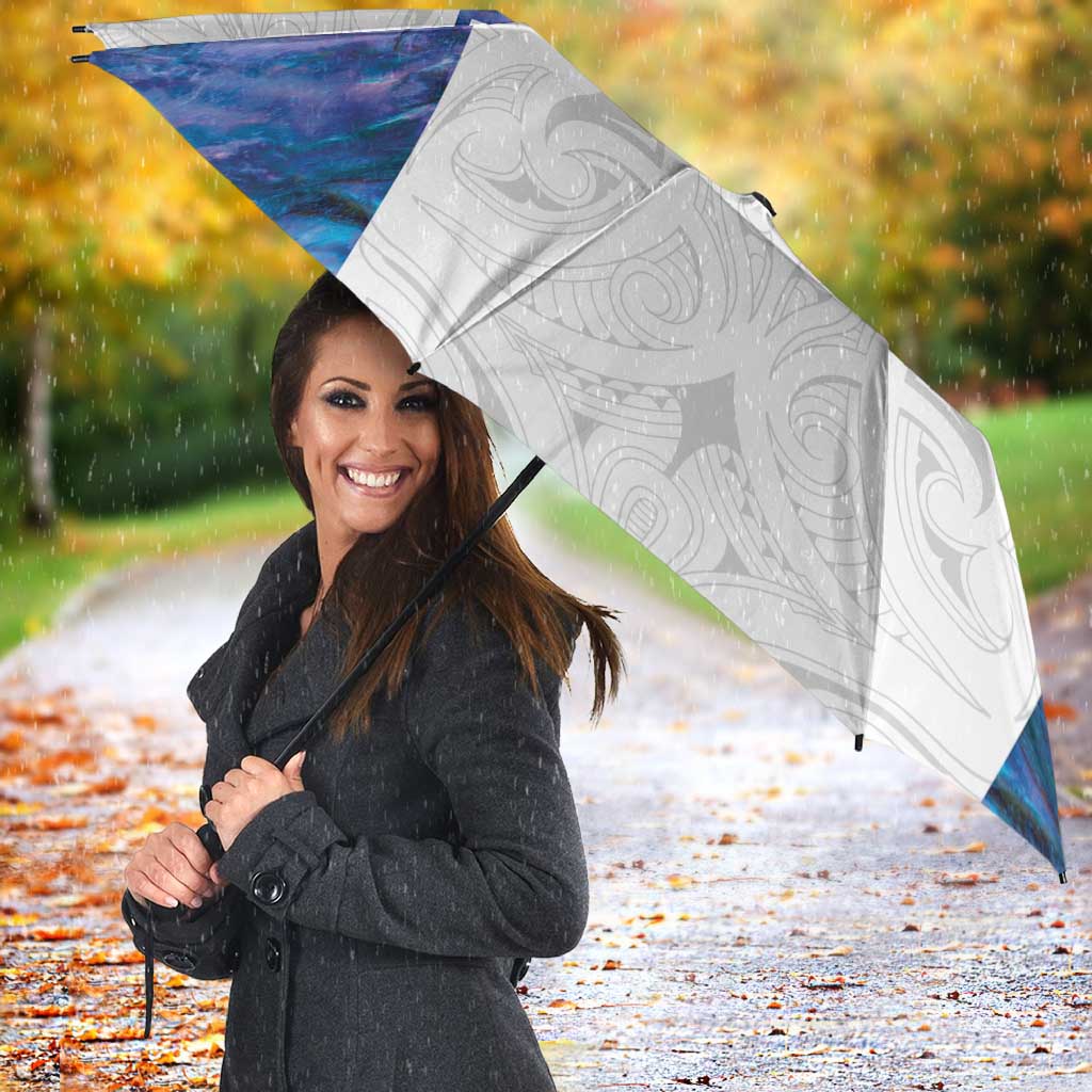 Custom New Zealand Aotearoa Umbrella Purple Maori Paua Shell Indigenous - Polynesian Pride