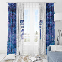 Custom New Zealand Aotearoa Window Curtain Purple Maori Paua Shell Indigenous - Polynesian Pride