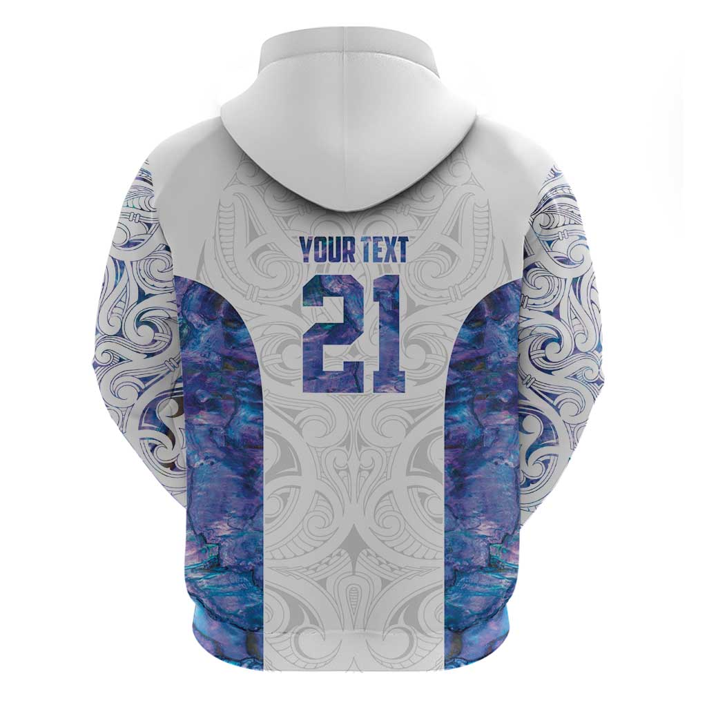 Custom New Zealand Aotearoa Zip Hoodie Purple Maori Paua Shell Indigenous - Polynesian Pride