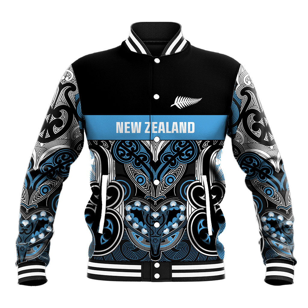 World Cricket Custom New Zealand Baseball Jacket Kia kaha nga Potae Pango LT9 Unisex Black - Polynesian Pride