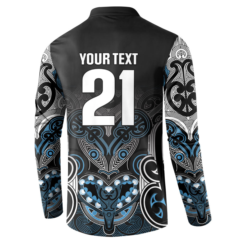 World Cricket Custom New Zealand Button Sweatshirt Kia kaha nga Potae Pango LT9 - Polynesian Pride