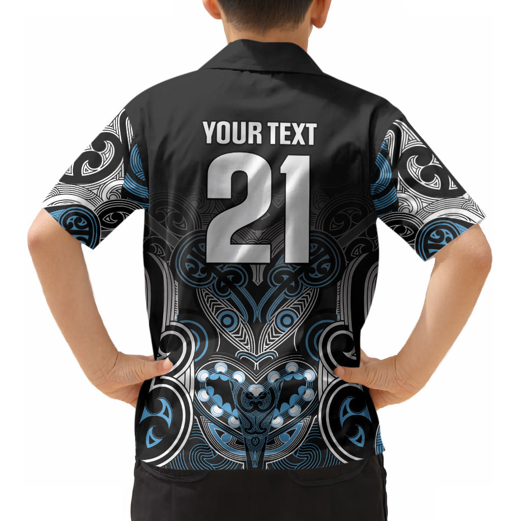 World Cricket Custom New Zealand Kid Hawaiian Shirt Kia kaha nga Potae Pango LT9 - Polynesian Pride