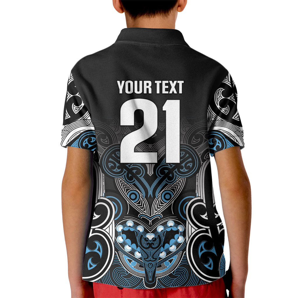 World Cricket Custom New Zealand Kid Polo Shirt Kia kaha nga Potae Pango LT9 - Polynesian Pride