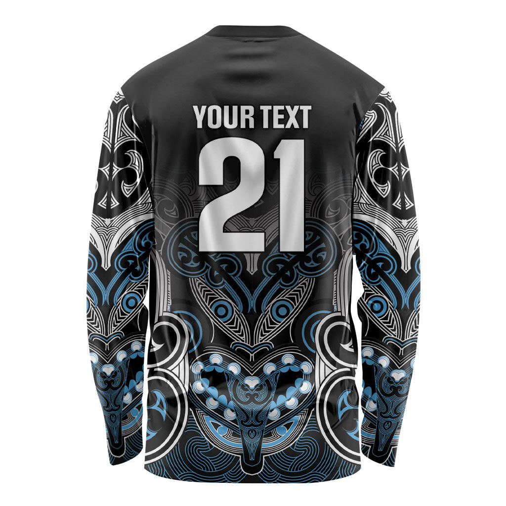 World Cricket Custom New Zealand Long Sleeve Shirt Kia kaha nga Potae Pango LT9 - Polynesian Pride