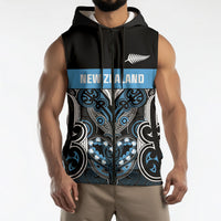 World Cricket Custom New Zealand Sleeveless Zip Hoodie Kia kaha nga Potae Pango LT9 - Polynesian Pride