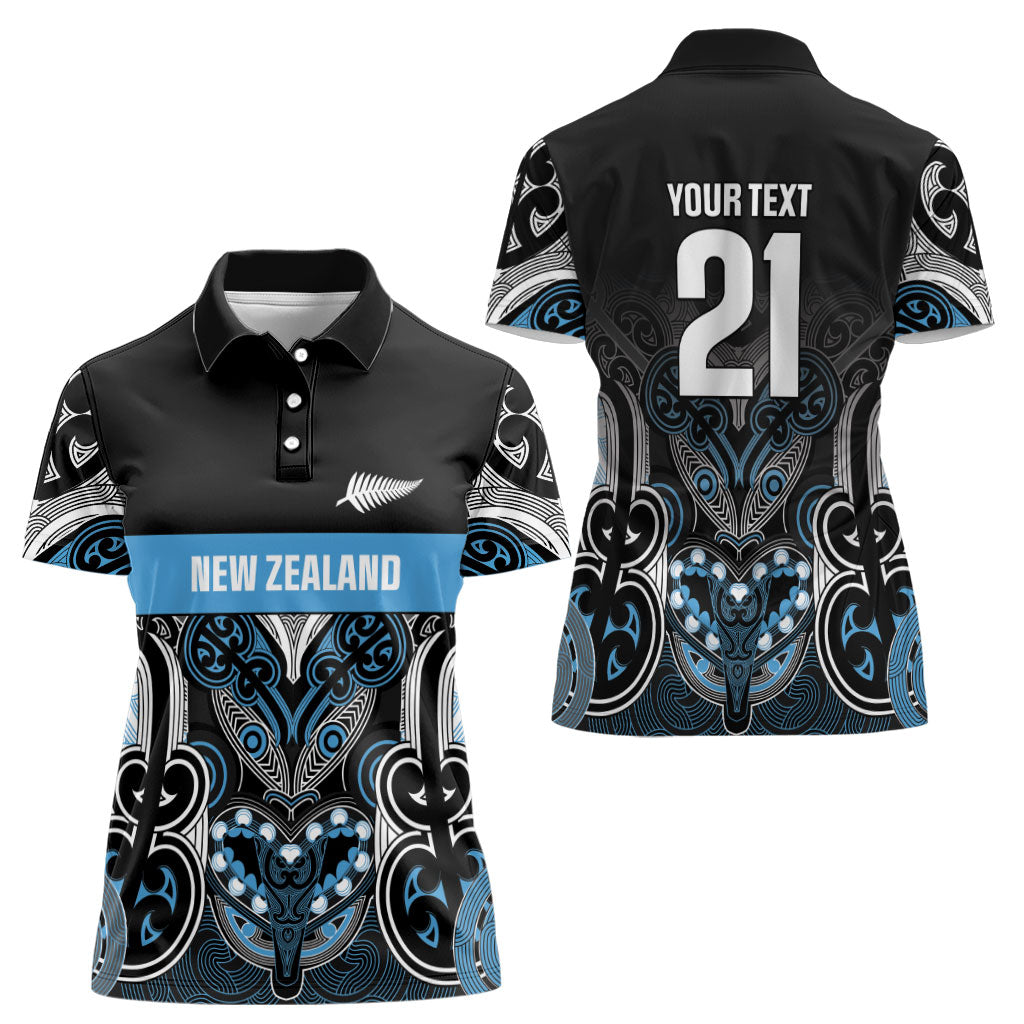 World Cricket Custom New Zealand Women Polo Shirt Kia kaha nga Potae Pango LT9 - Polynesian Pride