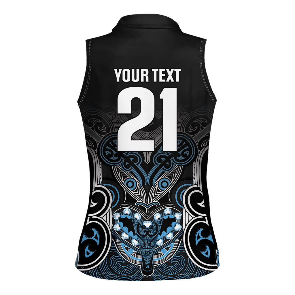 World Cricket Custom New Zealand Women Sleeveless Polo Shirt Kia kaha nga Potae Pango LT9 - Polynesian Pride