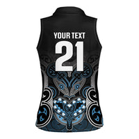 World Cricket Custom New Zealand Women Sleeveless Polo Shirt Kia kaha nga Potae Pango LT9 - Polynesian Pride