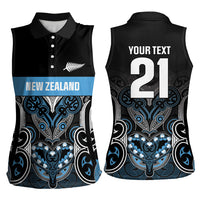 World Cricket Custom New Zealand Women Sleeveless Polo Shirt Kia kaha nga Potae Pango LT9 - Polynesian Pride