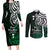 Your Matter Suicide Prevention Couples Matching Long Sleeve Bodycon Dress and Long Sleeve Button Shirts Green Polynesian Tribal LT9 Green - Polynesian Pride