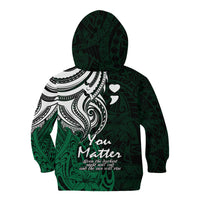 Your Matter Suicide Prevention Kid Hoodie Green Polynesian Tribal LT9 - Polynesian Pride