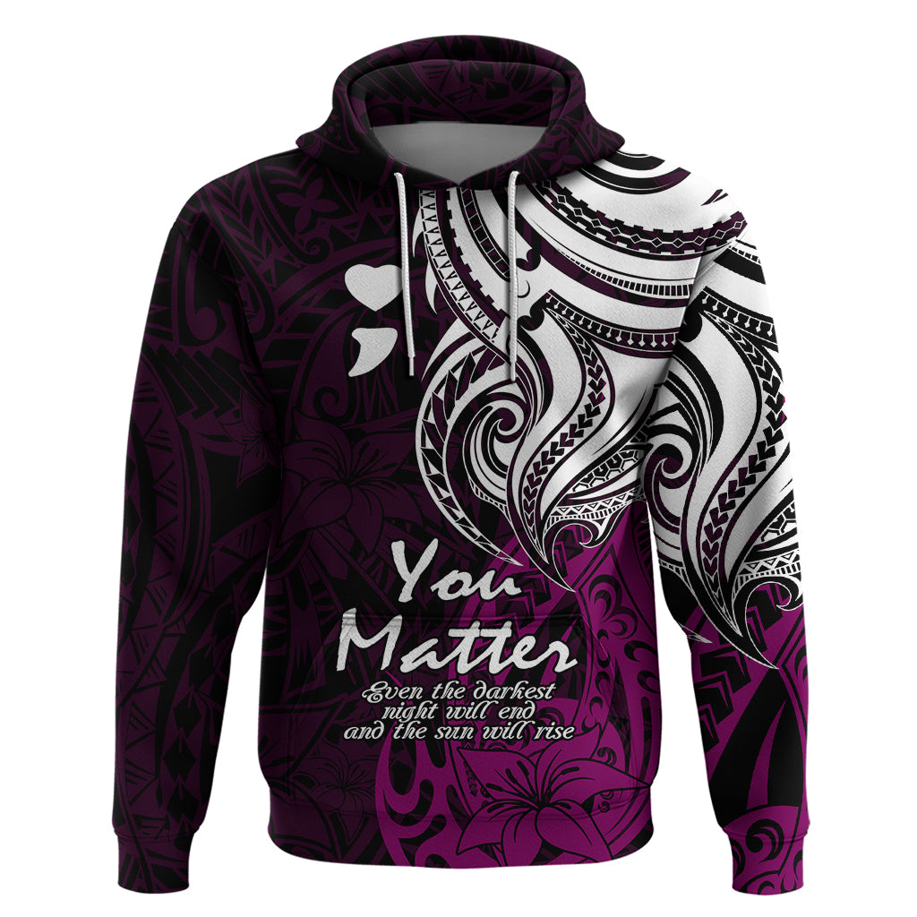 Your Matter Suicide Prevention Hoodie Pink Polynesian Tribal LT9 Pink - Polynesian Pride