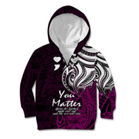 Your Matter Suicide Prevention Kid Hoodie Pink Polynesian Tribal LT9 Zip Hoodie Pink - Polynesian Pride