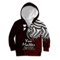 Your Matter Suicide Prevention Kid Hoodie Red Polynesian Tribal LT9 Zip Hoodie Red - Polynesian Pride