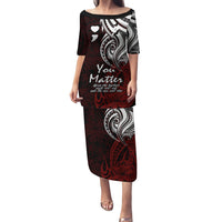Your Matter Suicide Prevention Puletasi Red Polynesian Tribal LT9 Long Dress Red - Polynesian Pride