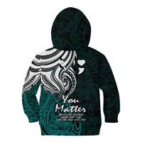 Your Matter Suicide Prevention Kid Hoodie Turqoise Polynesian Tribal LT9 - Polynesian Pride
