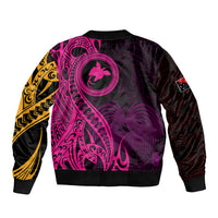 Papua New Guinea Island Bomber Jacket Bird of Paradise with Gold Polynesian Tribal LT9 - Polynesian Pride
