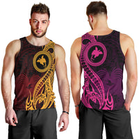 Papua New Guinea Island Men Tank Top Bird of Paradise with Gold Polynesian Tribal LT9 - Polynesian Pride