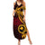 Papua New Guinea Island Summer Maxi Dress Bird of Paradise with Gold Polynesian Tribal LT9 Women Gold - Polynesian Pride