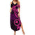 Papua New Guinea Island Summer Maxi Dress Bird of Paradise with Pink Polynesian Tribal LT9 Women Pink - Polynesian Pride