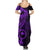 Papua New Guinea Island Summer Maxi Dress Bird of Paradise with Purple Polynesian Tribal LT9 - Polynesian Pride