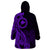 Papua New Guinea Island Wearable Blanket Hoodie Bird of Paradise with Purple Polynesian Tribal LT9 - Polynesian Pride