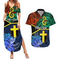 personalised-tafea-day-couples-matching-summer-maxi-dress-and-hawaiian-shirt-vanuatu-sand-drawing-with-polynesian-pattern