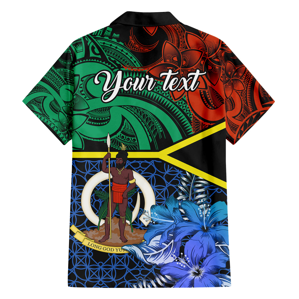 personalised-tafea-day-family-matching-off-shoulder-maxi-dress-and-hawaiian-shirt-vanuatu-sand-drawing-with-polynesian-pattern