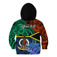 Personalised Tafea Day Kid Hoodie Vanuatu Sand Drawing With Polynesian Pattern LT9 - Polynesian Pride