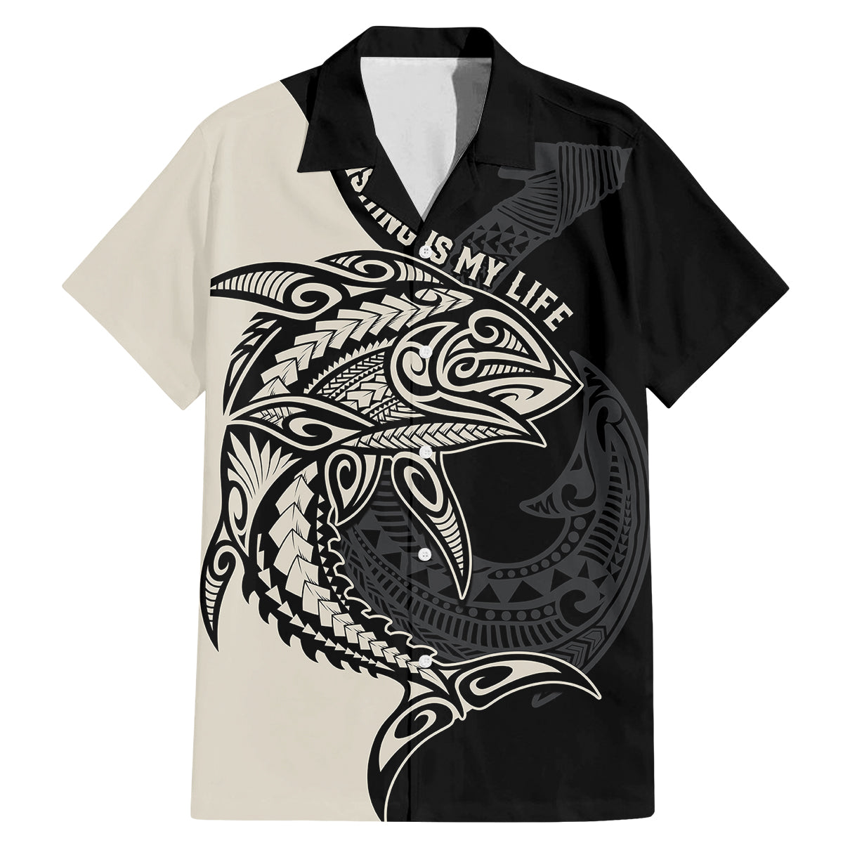 personalised-polynesia-fishing-family-matching-mermaid-dress-and-hawaiian-shirt-with-maori-hei-matau-fish-hook-gold-art