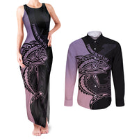 personalised-polynesia-fishing-couples-matching-tank-maxi-dress-and-long-sleeve-button-shirts-with-maori-hei-matau-fish-hook-pastel-art