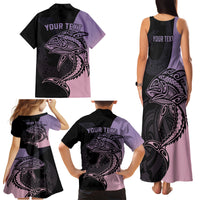 personalised-polynesia-fishing-family-matching-tank-maxi-dress-and-hawaiian-shirt-with-maori-hei-matau-fish-hook-pastel-art