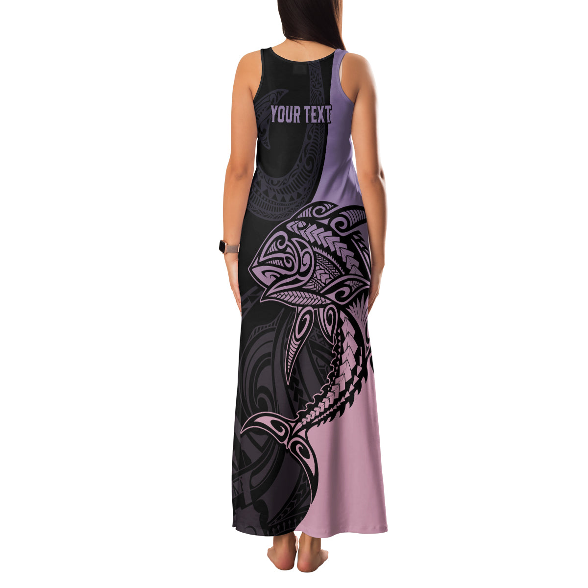 personalised-polynesia-fishing-family-matching-tank-maxi-dress-and-hawaiian-shirt-with-maori-hei-matau-fish-hook-pastel-art